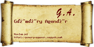 Gömöry Agenór névjegykártya